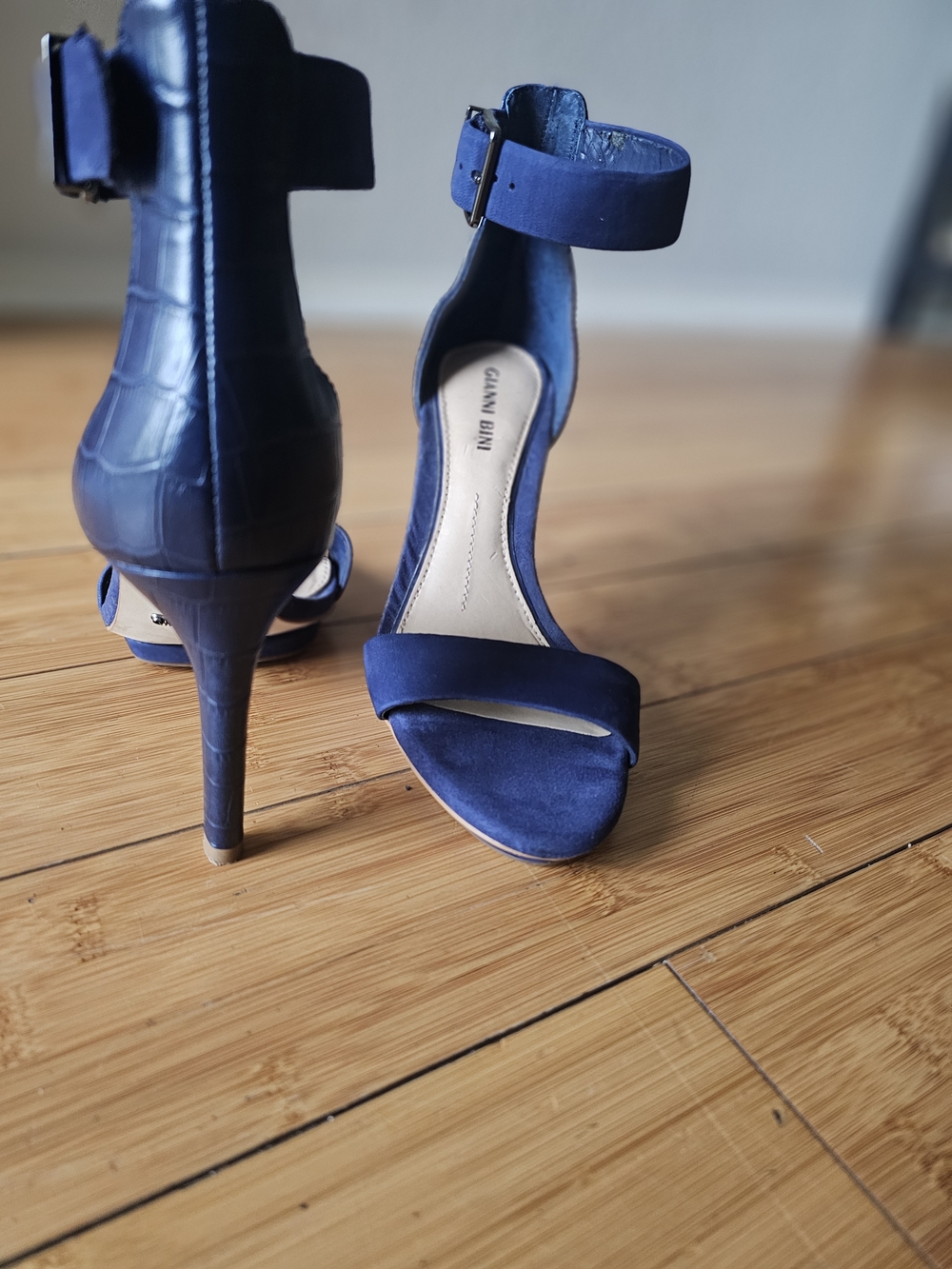 Gianni Bini Royal Blue Ankle Strap Heels - Picture 5 of 6